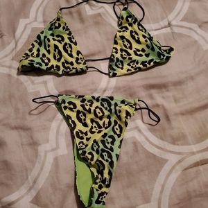 NWT Cheetah Triangle Bikini
